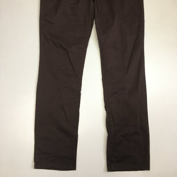 MICHAEL KORS Brown Faux Zip Pockets Logo Hardware 5 Pocket Jeans - Picture 8 of 14